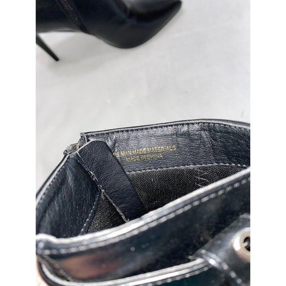 New Lulus Senne Black Pointed Toe High Heel Ankle Booties Size 9 - Picture 6 of 12